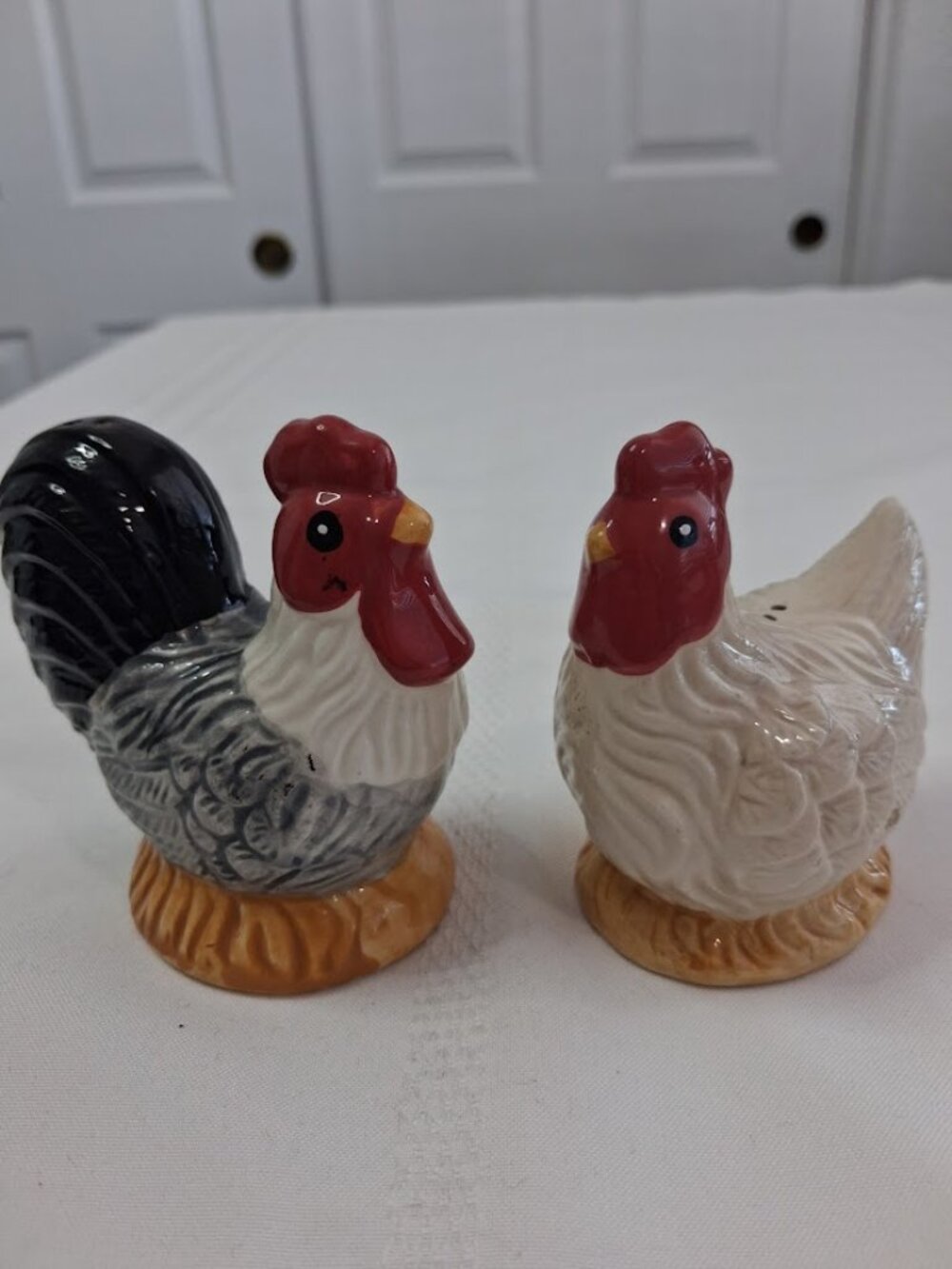 Ceramic Rooster and Hen Salt and Pepper Shakers